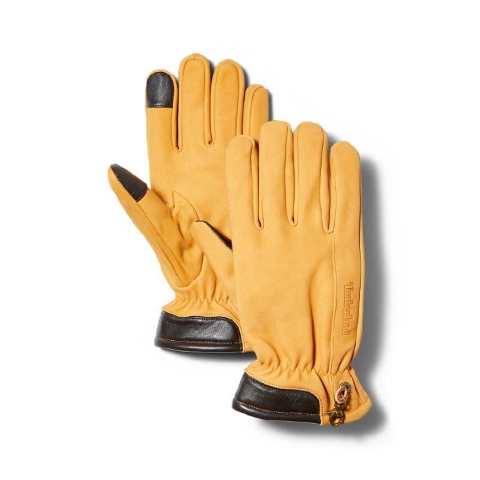 Timberland Nubuck Handsker Med Touch Tips Til Mænd Og Kvinder I Hvede