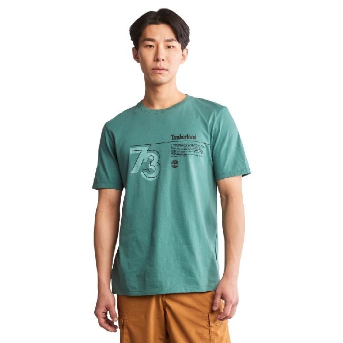 T-shirt Med økoprint Til Mænd I Grønt Træland