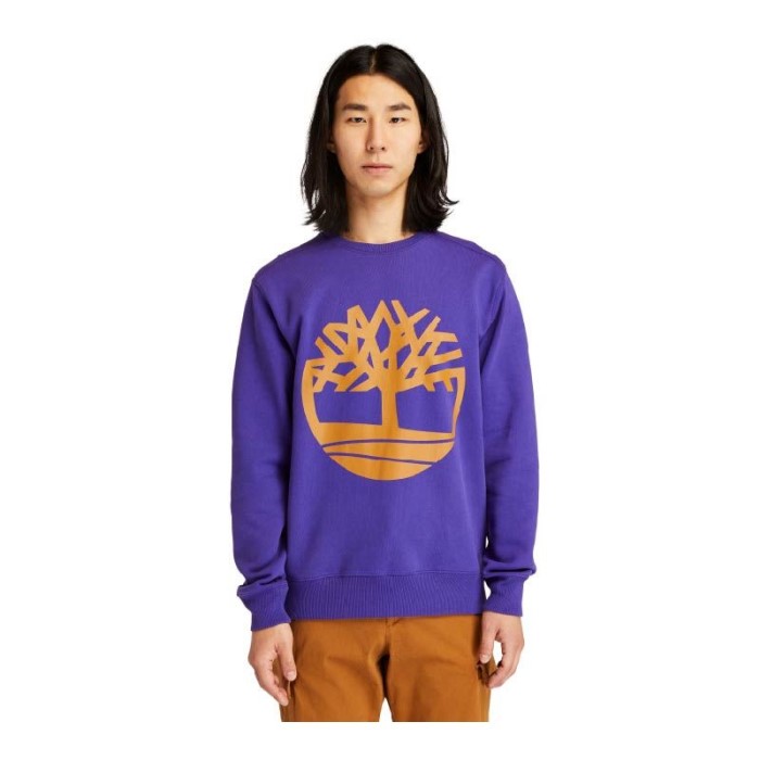 Timberland Core Logo Crew Sweater Til Mænd I Dyb Lilla