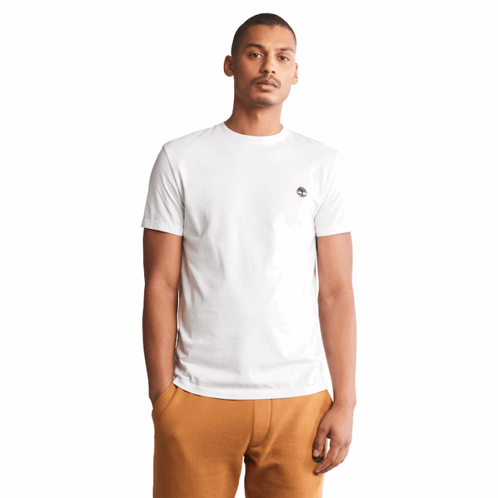 Timberland Dunstan River Jersey T-shirt Med Rund Hals Til Mænd I Hvid