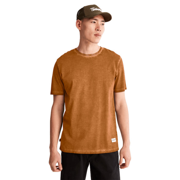 Timberland Lamprey River Garment-farvet T-shirt Til Mænd I Brun