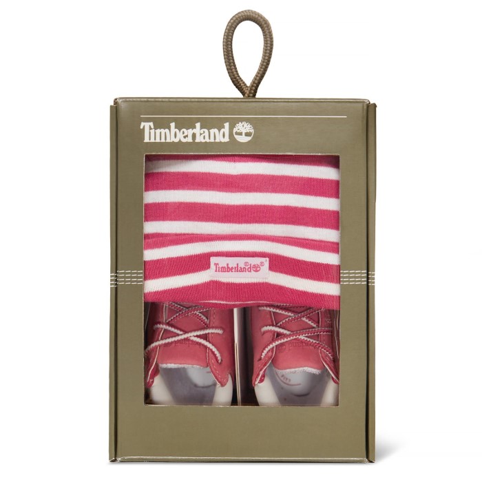 Baby Tremmesko Med Hat Sæt Pink Timberland