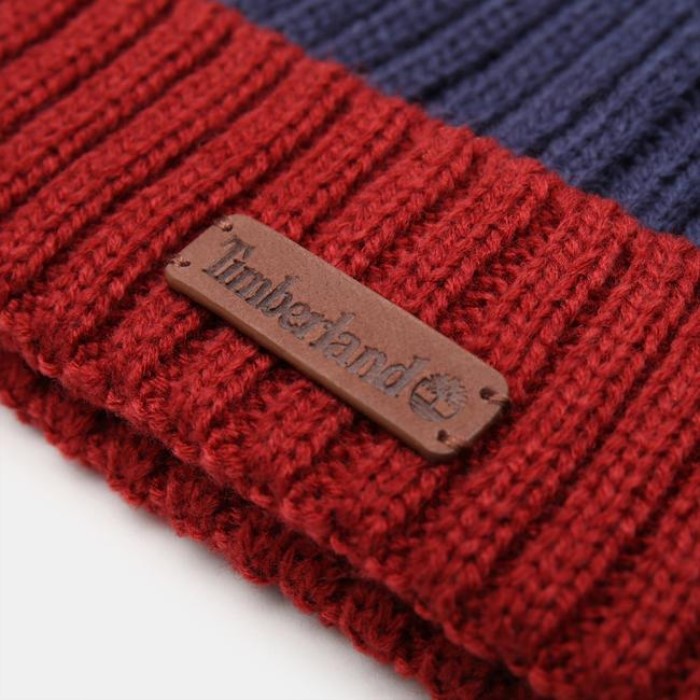 Ribbeanie Og Tørklæde Gavesæt Blå Timberland