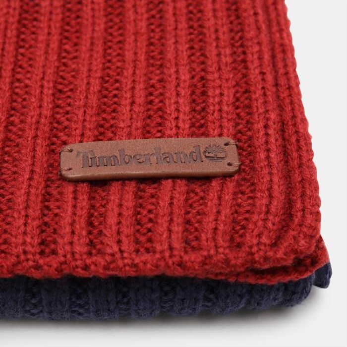 Ribbeanie Og Tørklæde Gavesæt Blå Timberland