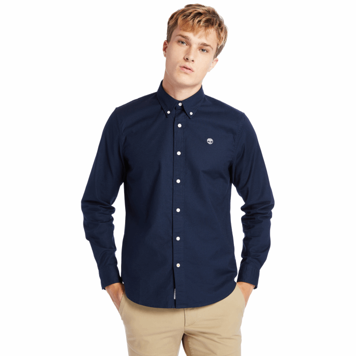 Timberland Navy Herre Behagelig River Slim Oxford Skjorte