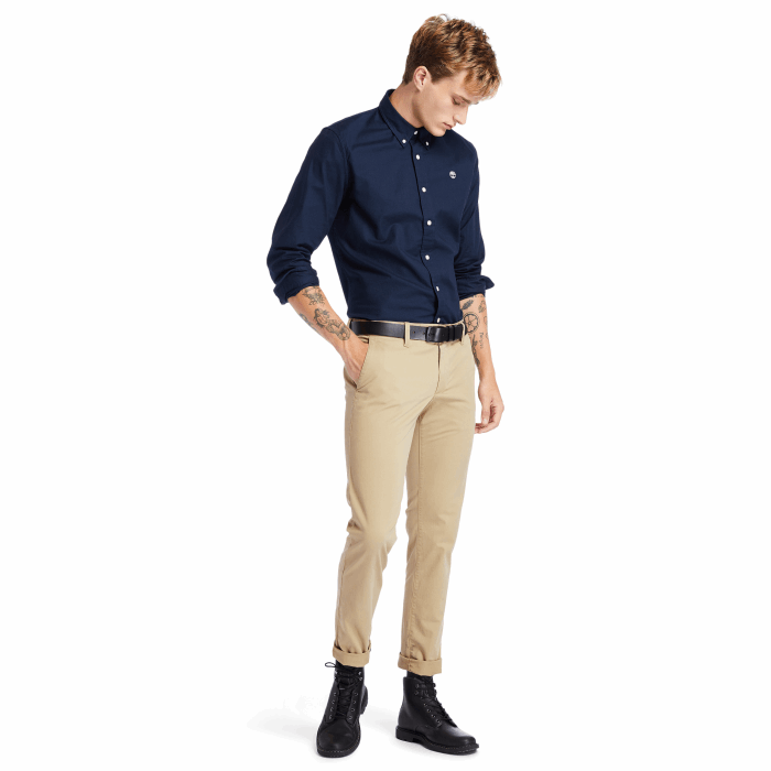 Timberland Navy Herre Behagelig River Slim Oxford Skjorte
