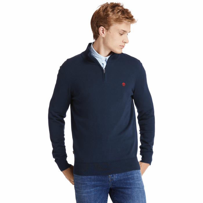 Timberland Navy Herre Williams River Sweater Med Lynlås
