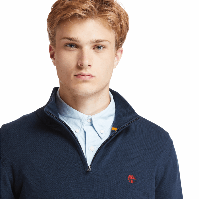 Timberland Navy Herre Williams River Sweater Med Lynlås