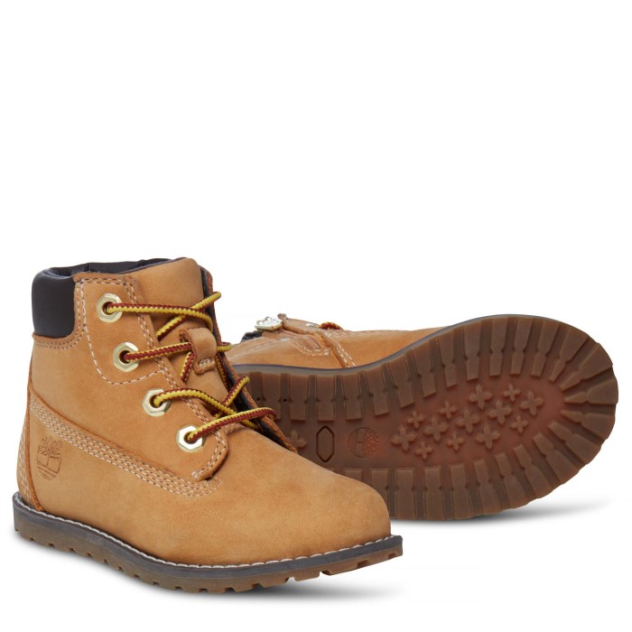 Timberland Yellow Toddler Pokey Pine 6-tommer Støvle Med Lynlås I Siden (1-5 år)