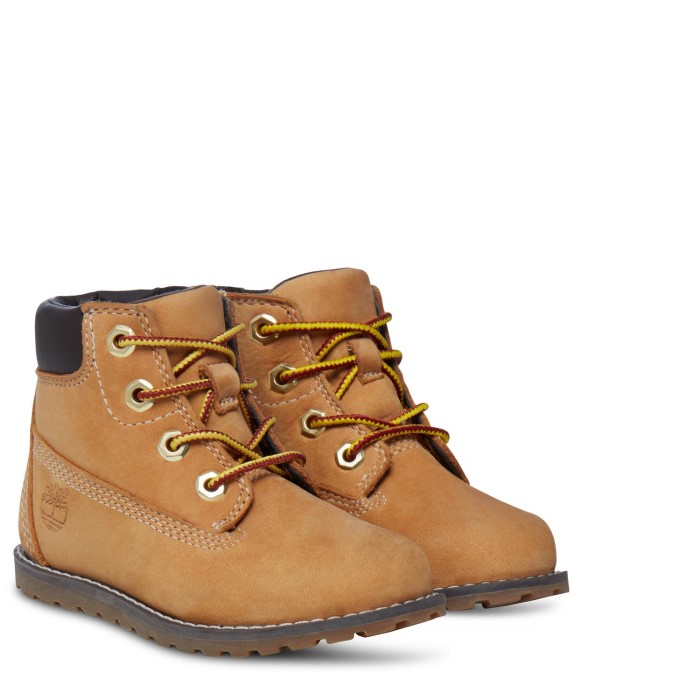 Timberland Yellow Toddler Pokey Pine 6-tommer Støvle Med Lynlås I Siden (1-5 år)