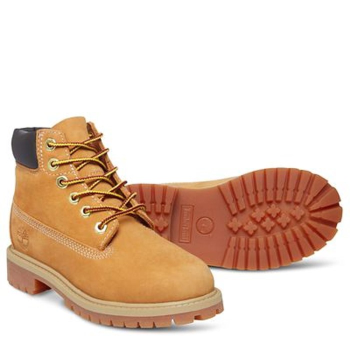 Ungdoms 6 Tommer Premium Vandtæt Støvle (5-9 år) Gul Timberland