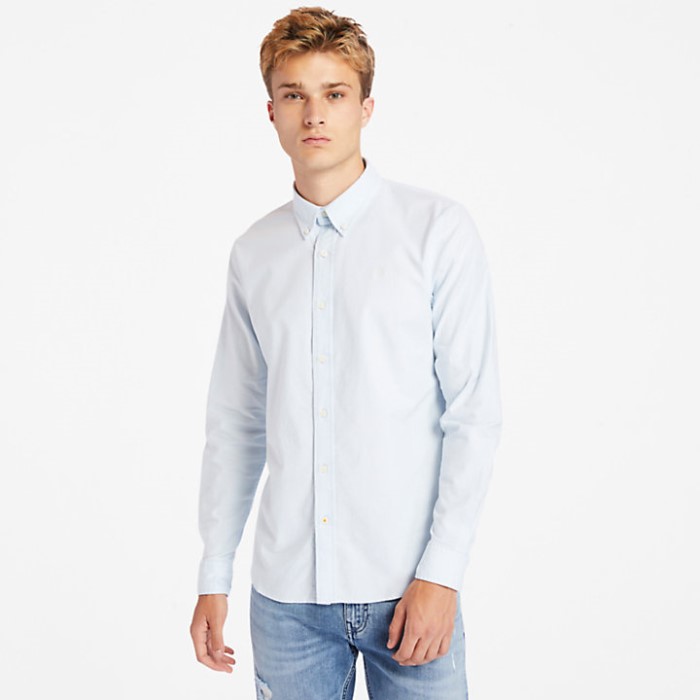 Timberland Blue Herre Behagelig River Slim Oxford Skjorte