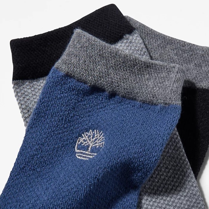 Mænd Tre Par Pique Crew Sokker Sort Timberland