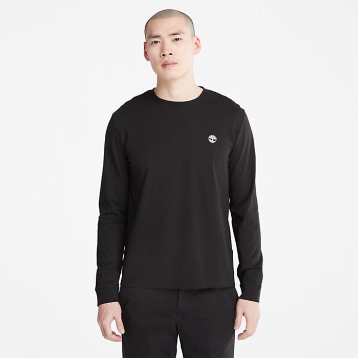 Mænd Dunstan River Ls T-shirt Sort Timberland