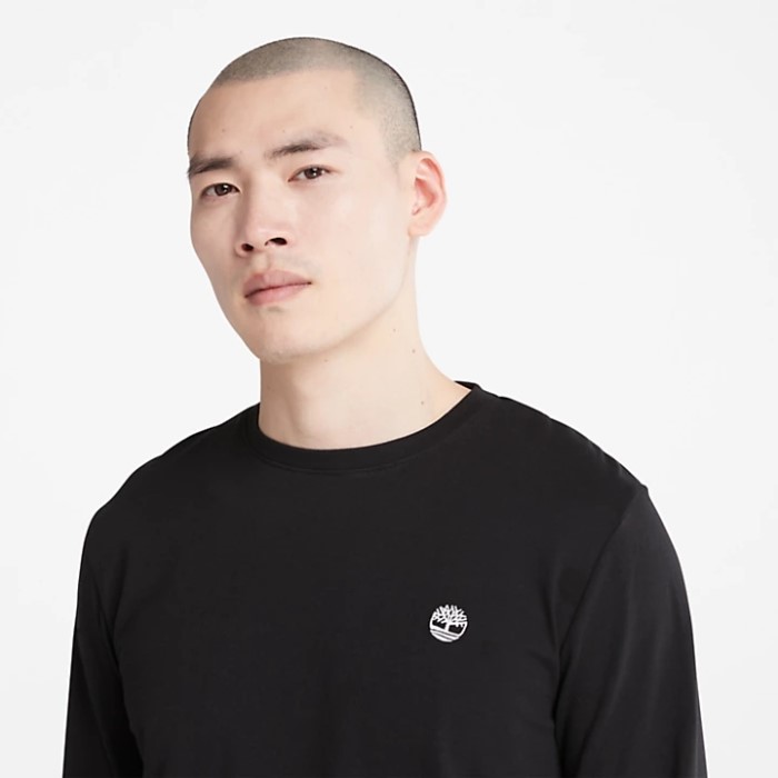 Mænd Dunstan River Ls T-shirt Sort Timberland