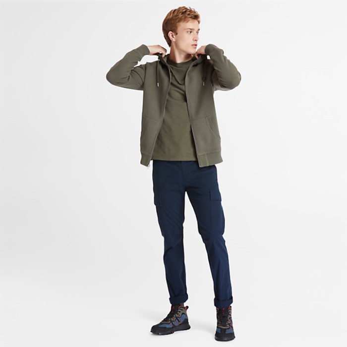 Mænd Exeter River Hættetrøje Med Lynlås Grøn Timberland