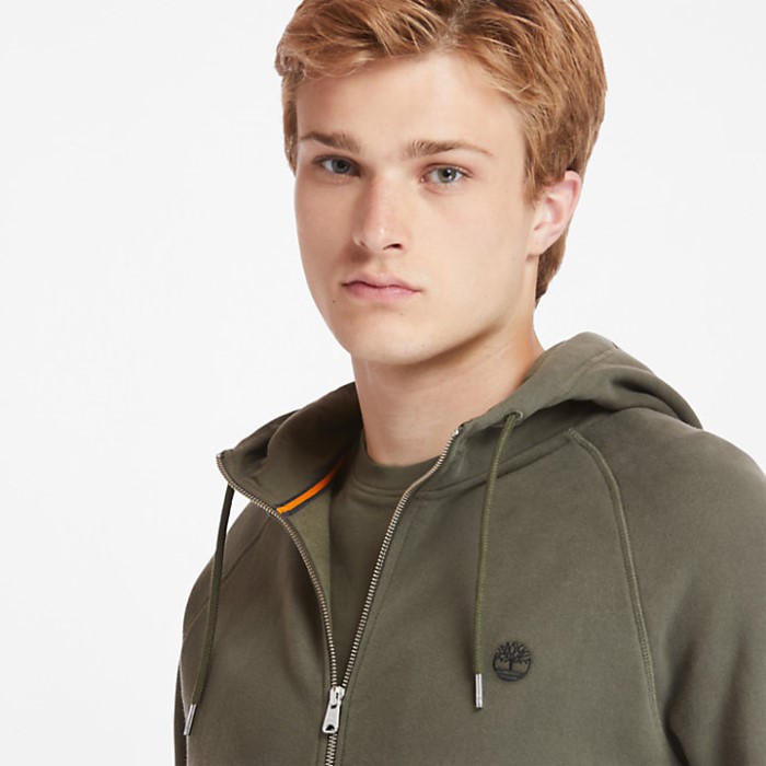 Mænd Exeter River Hættetrøje Med Lynlås Grøn Timberland