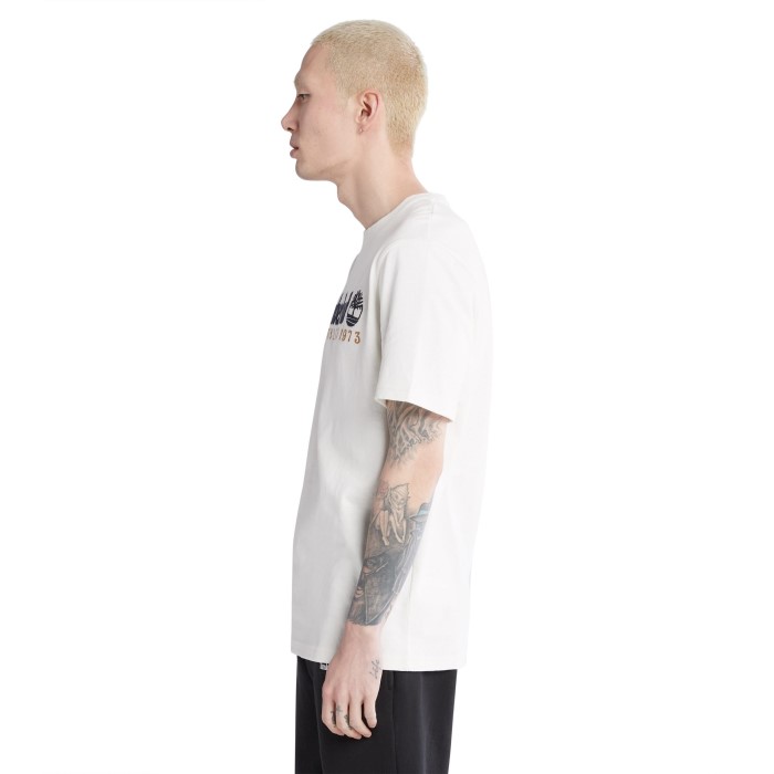 Mænd Udendørs Heritage Logo T-shirt Hvid Timberland