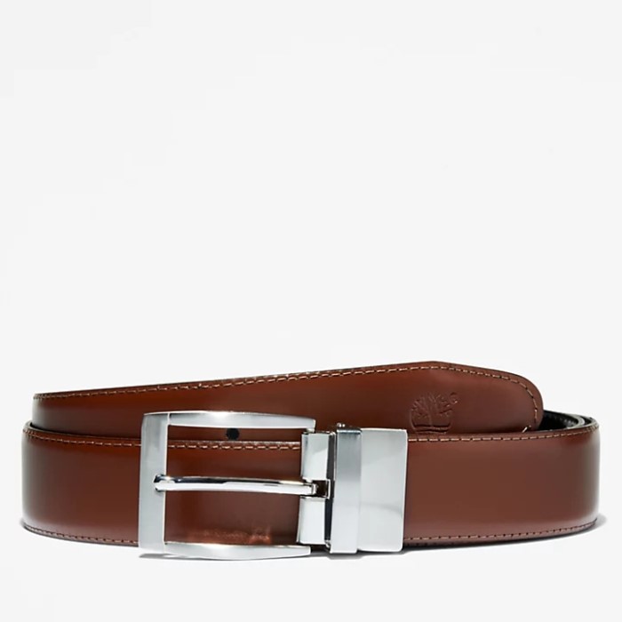 Herre Vendbart Læderbælte Brun Timberland