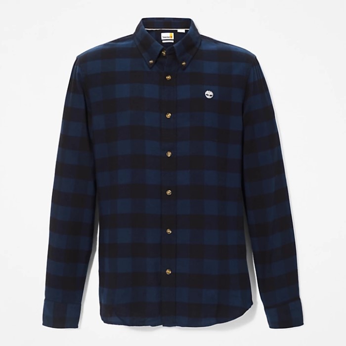 Timberland Navy Herre Mascoma River Ternet Skjorte I Slim-fit Pasform