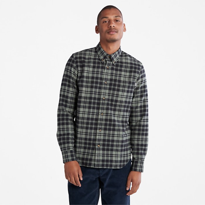 Flannel Ternet Skjorte Grøn Timberland