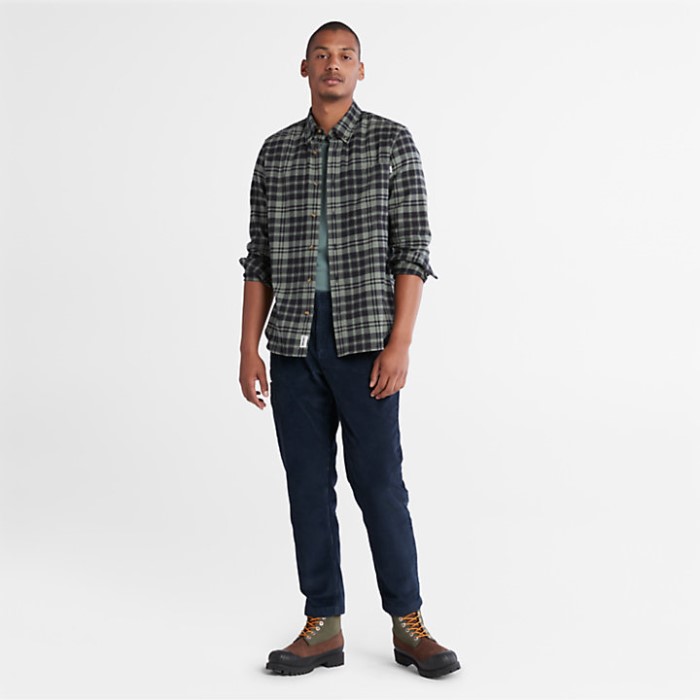 Flannel Ternet Skjorte Grøn Timberland