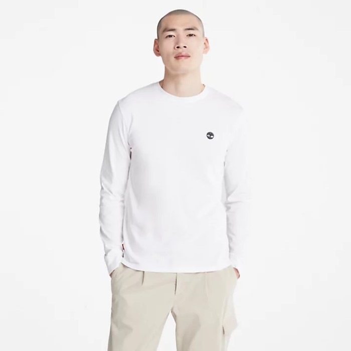 Mænd Dunstan River Ls T-shirt Hvid Timberland