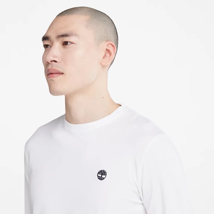 Mænd Dunstan River Ls T-shirt Hvid Timberland