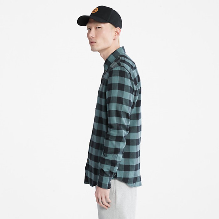 Mænd Mascoma River Ternet Skjorte I Slim Fit Grøn Timberland