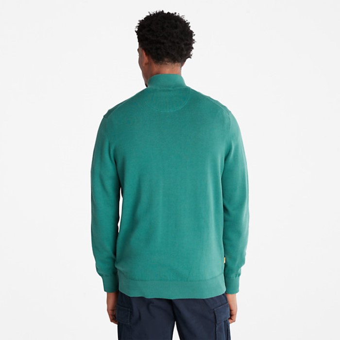 Mænd Williams River Sweater Med Lynlås Grøn Timberland