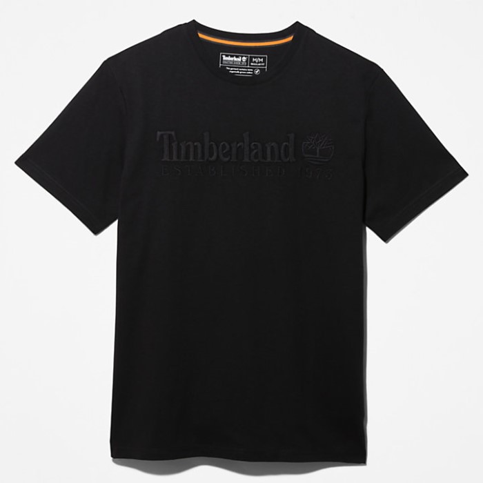 Timberland Sorte Mænd Udendørs Heritage Logo T-shirt
