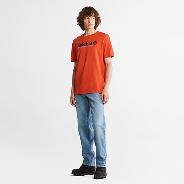 Timberland Blue Men Squam Lake Stretch Jeans Med Lige Pasform