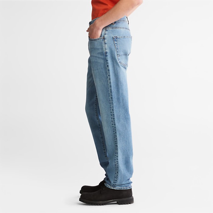 Timberland Blue Men Squam Lake Stretch Jeans Med Lige Pasform