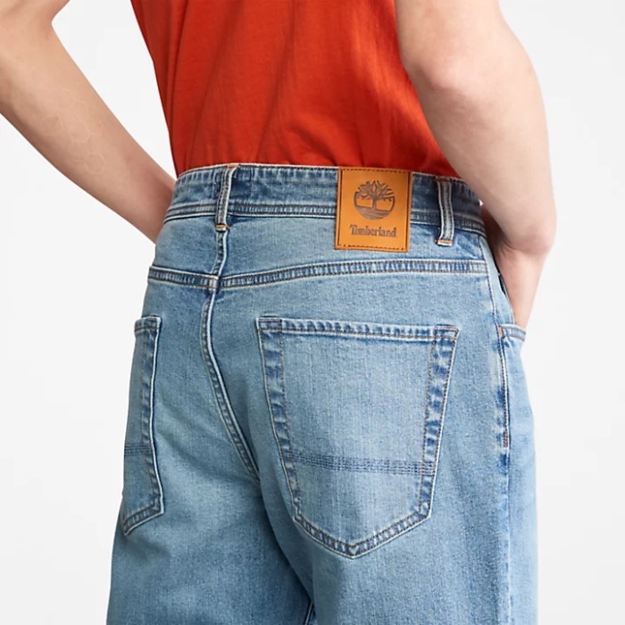 Timberland Blue Men Squam Lake Stretch Jeans Med Lige Pasform