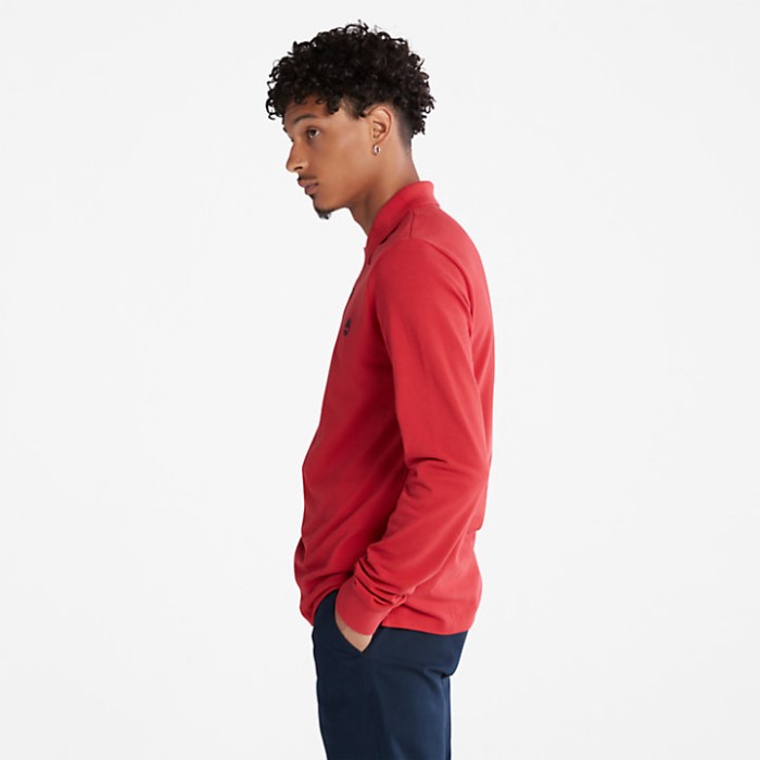Timberland Red Men Millers River Ls Poloshirt