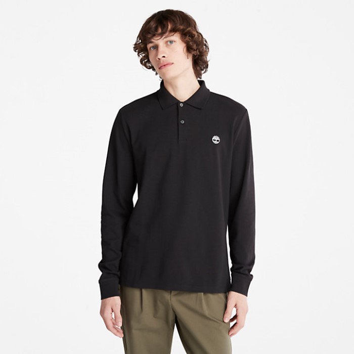 Mænd Millers River Ls Poloshirt Sort Timberland