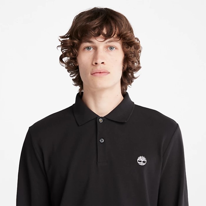 Mænd Millers River Ls Poloshirt Sort Timberland