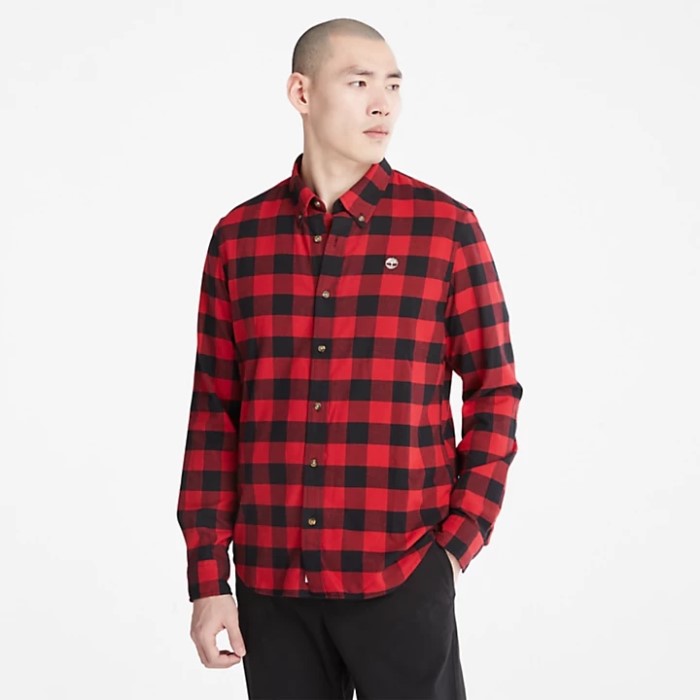 Timberland Red Men Mascoma River Ternet Skjorte I Slim-fit Pasform