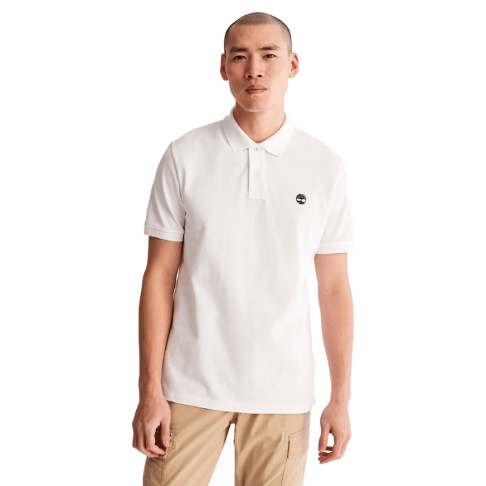 Millers River Pique Poloshirt Til Mænd I Hvidt Timberland