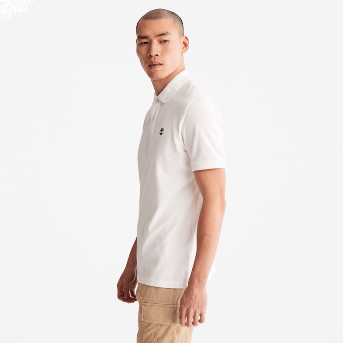 Millers River Pique Poloshirt Til Mænd I Hvidt Timberland