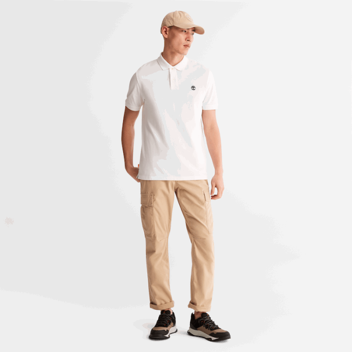 Millers River Pique Poloshirt Til Mænd I Hvidt Timberland