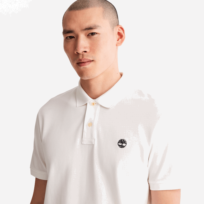 Millers River Pique Poloshirt Til Mænd I Hvidt Timberland