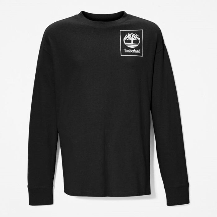 Alle Køn Tungvægts Bag-grafisk Langærmet T-shirt Sort Timberland
