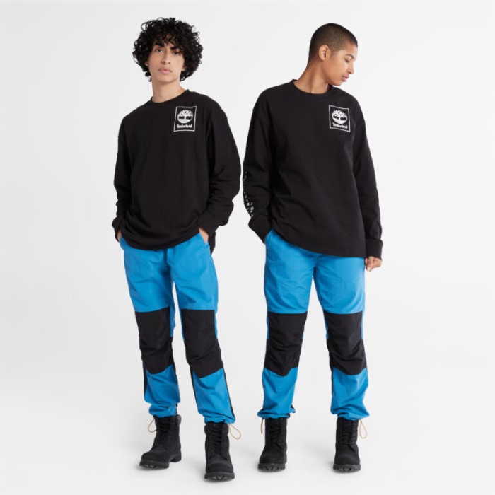 Alle Køn Tungvægts Bag-grafisk Langærmet T-shirt Sort Timberland