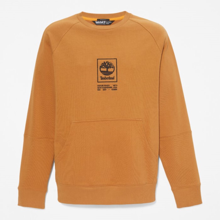 Alle Køn Tungvægts-logo Sweatshirt Med Rund Hals Wheat Timberland