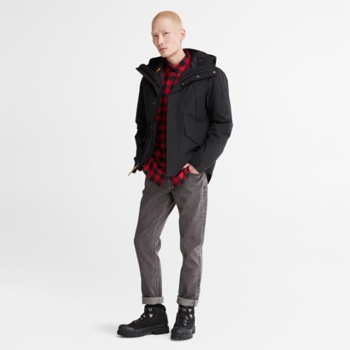 Mænd 3-i-1 Udendørs Bjergbyjakke Med Dry Vent Teknologi Sort Timberland