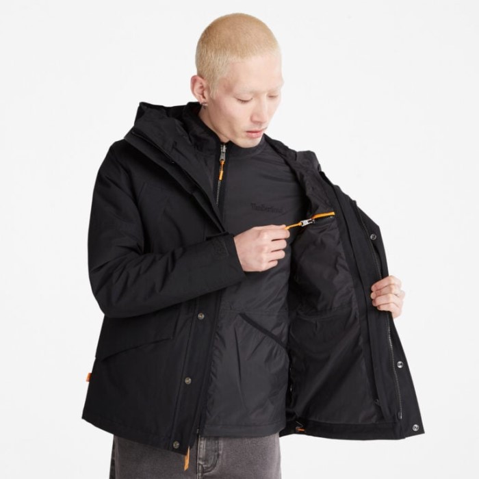 Mænd 3-i-1 Udendørs Bjergbyjakke Med Dry Vent Teknologi Sort Timberland