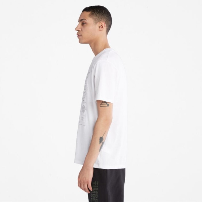 Mænd Blueprint Støvle Front-grafisk T-shirt Hvid Timberland