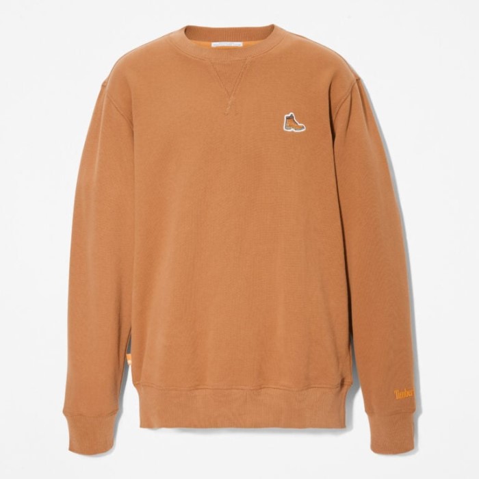Mænd Støvle-logo Rund Hals Sweatshirt Gummi Timberland