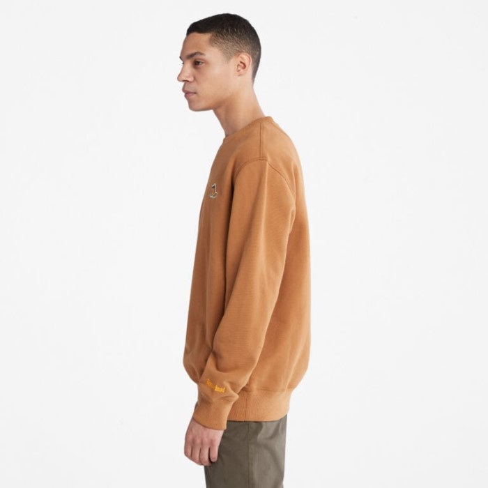 Mænd Støvle-logo Rund Hals Sweatshirt Gummi Timberland